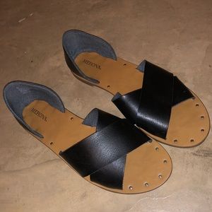 Black slip on sandal
